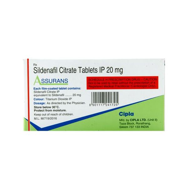 Assurans 20mg with Sildenafil Citrate