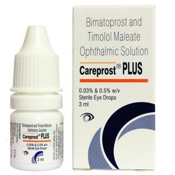 Careprost Plus Eye Drop 3ml with Bimatoprost + Timolol