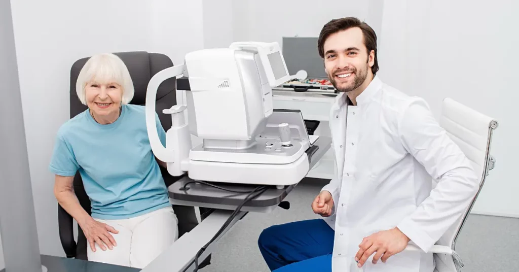 elderly lady for eye checkup