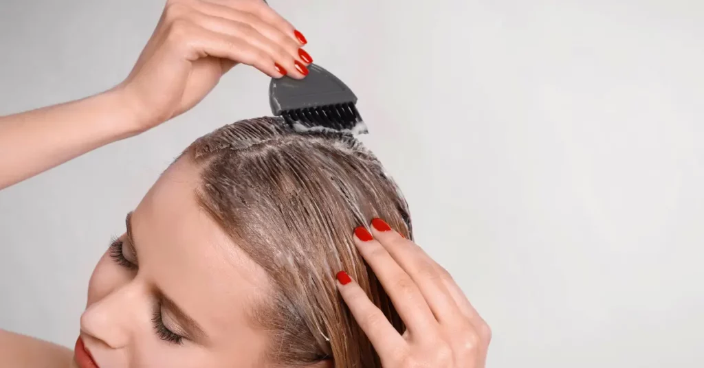 Applying hair mask