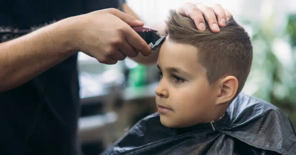 Kid getting haircut