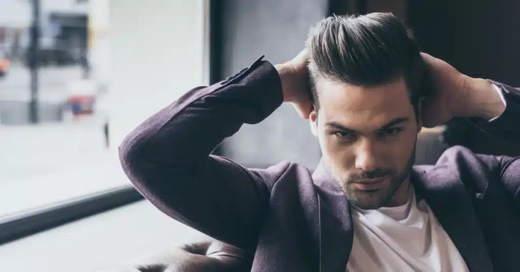 Slick back pompadour
