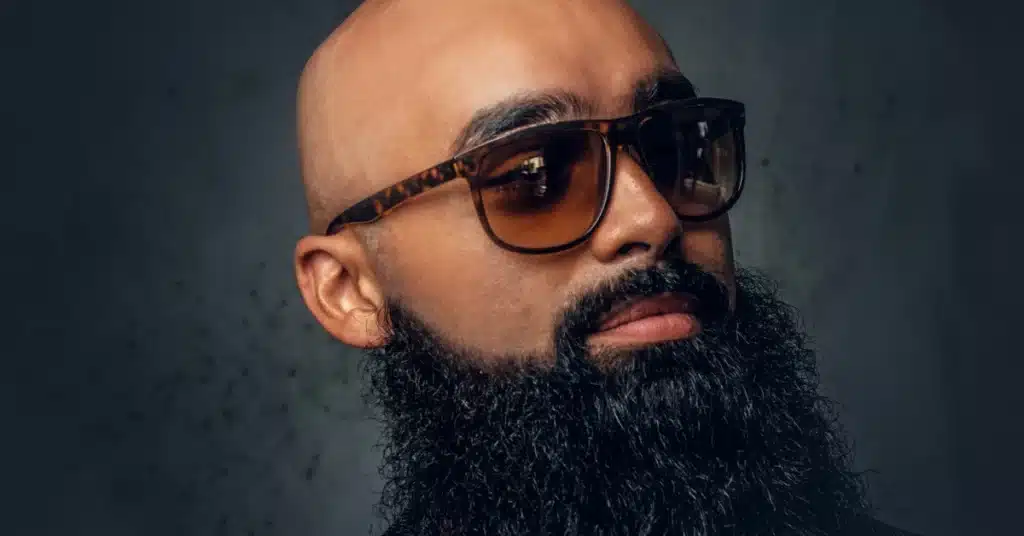 Bald man with long beard