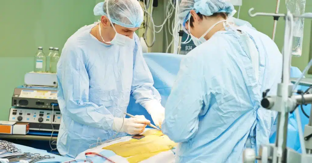 Surgeon performing Cardiac surgery