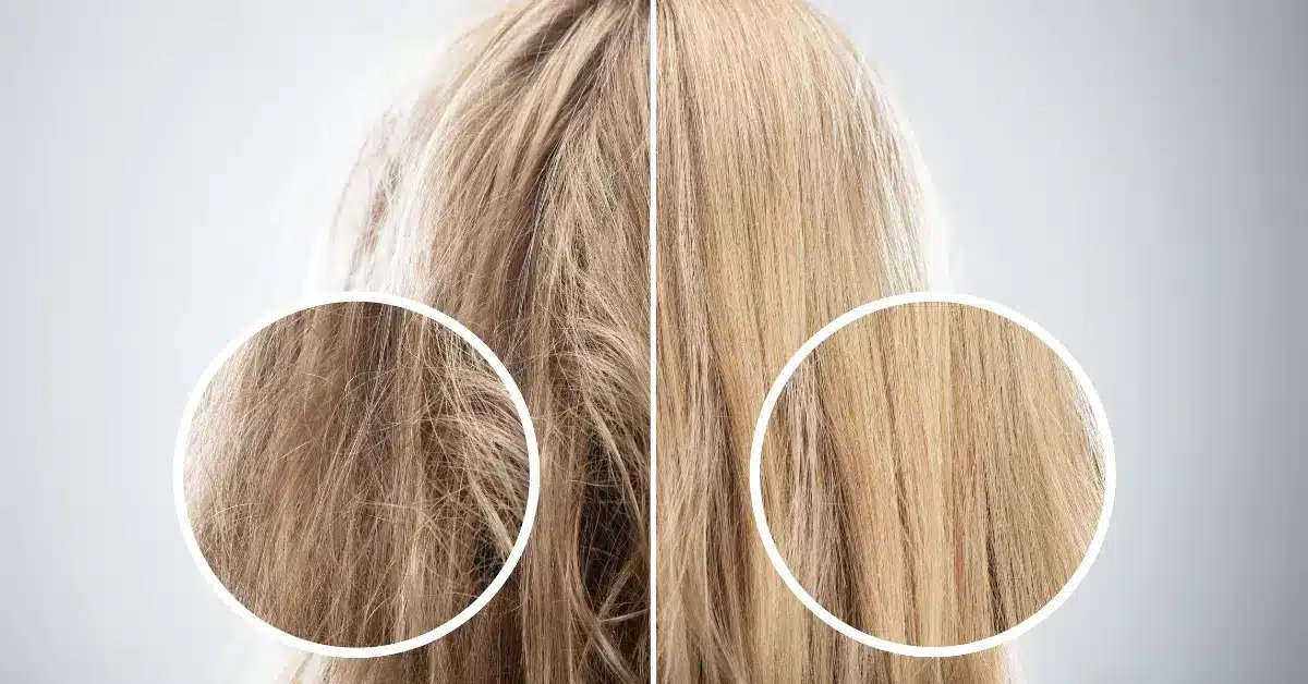 what does damaged hair look like (before after)